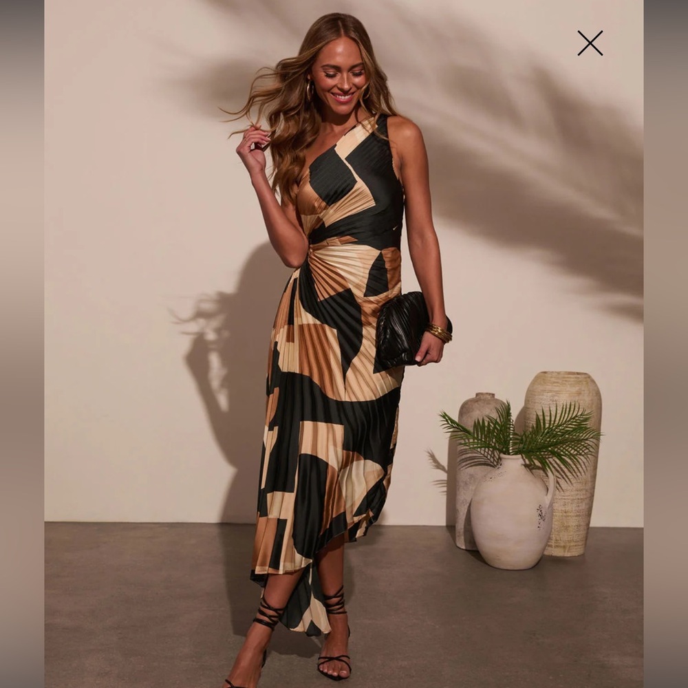 Vici Black and Tan Asymmetrical Cut Out Sundress